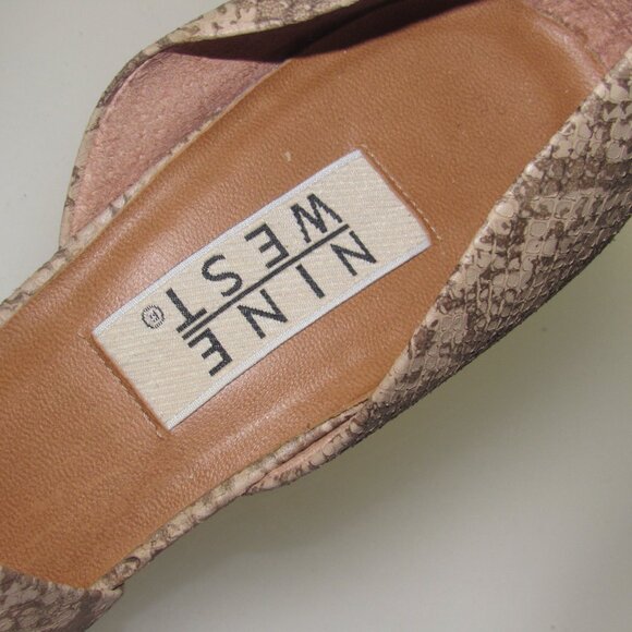 Nine West Dolley Snakeskin Peep-Toe D’Orsay Pumps – Size 8.5 M, Y2K Cottagecore - Picture 9 of 10